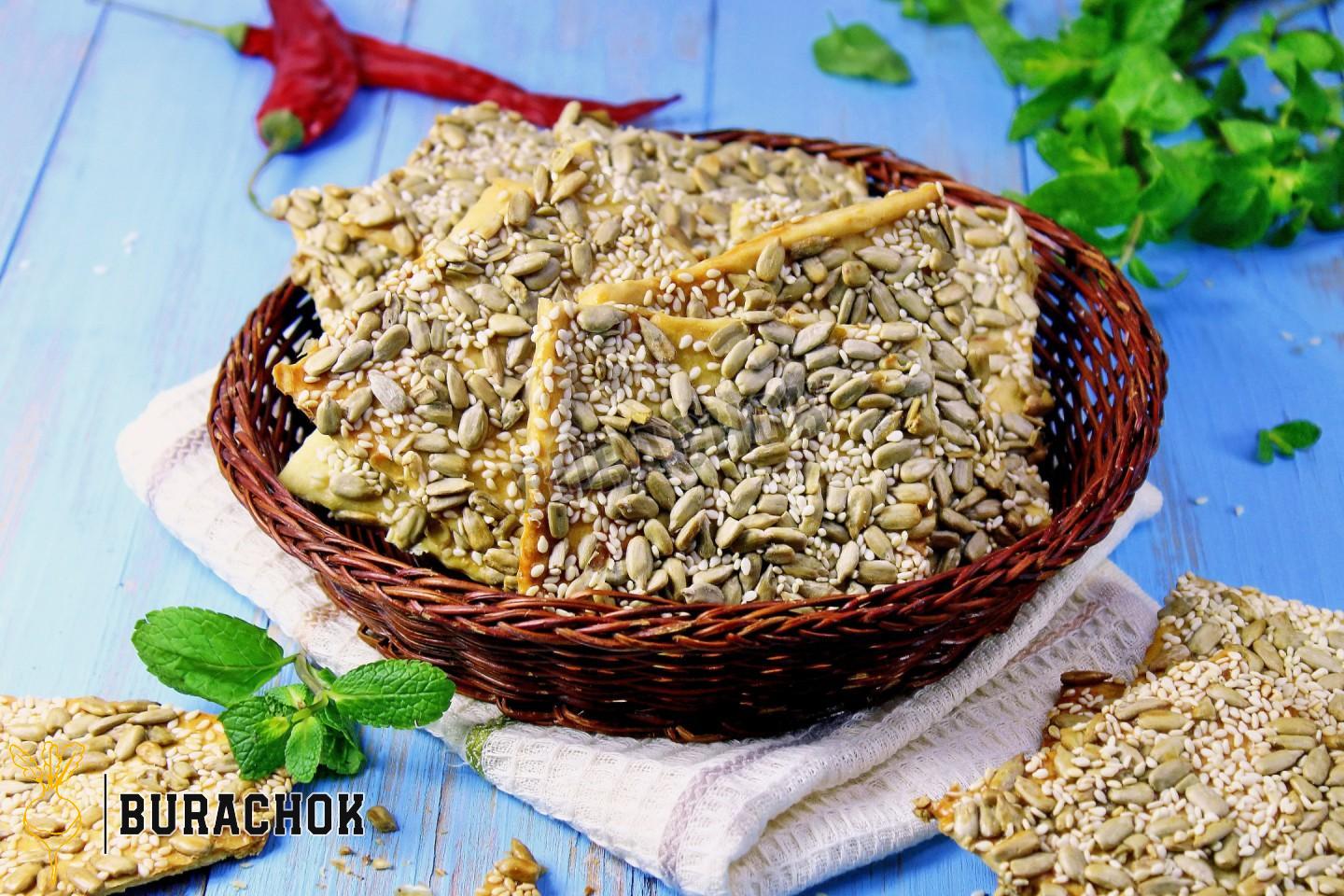Печиво з насінням соняшника та кунжуту галетне