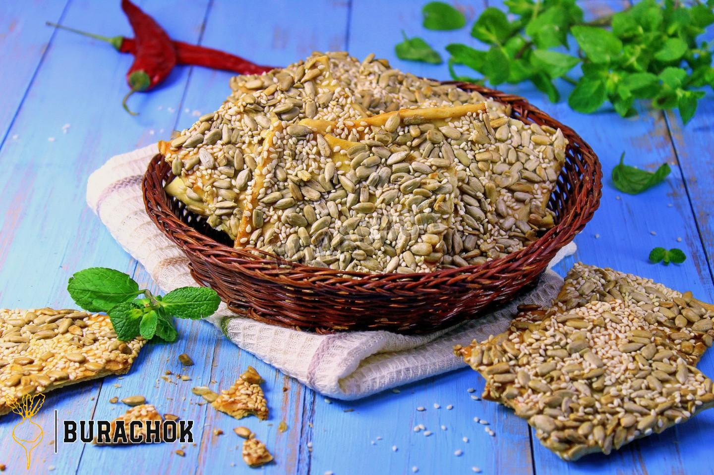 Печиво з насінням соняшника та кунжуту галетне