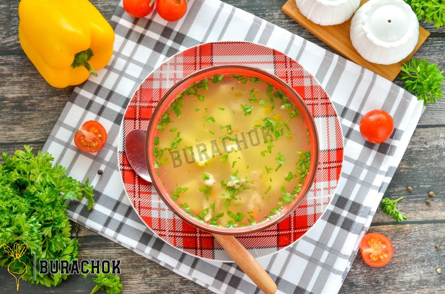 Суп бульйон курячий з картоплею